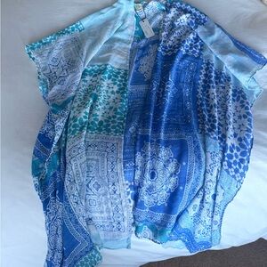 Blue and White Beach Cover Up